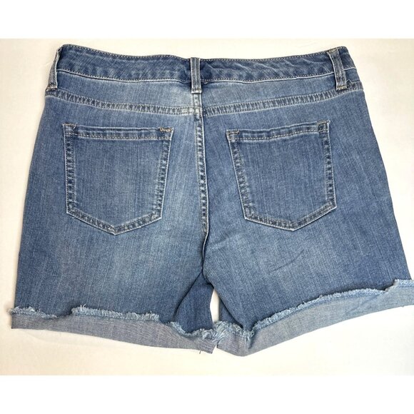 Coastal Retro Style Vintage America Blues Denim Shorts Size 2 Embroidered Flower - Picture 4 of 9